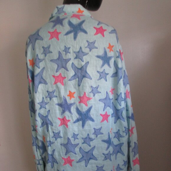 escales Paris multicolor print linen shirt - Picture 7 of 9